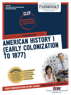 cover image of AMERICAN HISTORY I (Early Colonization to 1877)
